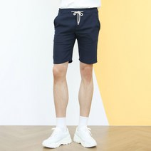 블루포스 남성용 마셀로 린넨 4.5부 밴딩 슬림 스트레이트핏 캐주얼 반바지
