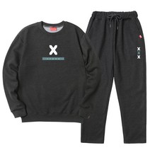 다꾸앙 남성용 빅사이즈 엑스클론 맨투맨 일자바지 트레이닝복 상하의 세트 D12DKA_DS3497