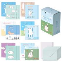 모노라이크 Story town afternoon Ver.2 데이바이데이 카드 12종 x 3p + 봉투 36p + 스티커 36p 세트, 혼합색상, 1세트
