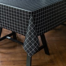 프랑온드 북유럽풍 모던 방수 식탁보 테이블보 식탁커버, 블랙, 90 x 90 cm