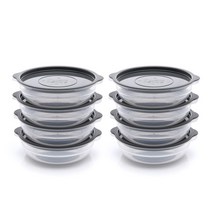 심플 쿡앤밥 전자레인지용 냉동밥 보관용기 진그레이 대 450ml, 8개, 단품