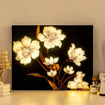 아트조이 DIY LED 캔버스형 보석십자수 40 x 50 cm, 황금꽃, 1개