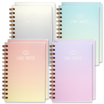 포포팬시 라인 PP 그라데이션 유선노트 B6 4종 세트, 혼합색상, 2세트