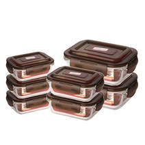 수퍼오븐글라스 내열유리 밀폐용기 7종 세트, 직사각 370ml x 3p + 640ml x 2p + 1040ml x 2p, 1세트