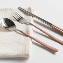 메나르 에블리 수저 포크 6인 세트, 핑크, 숟가락6 + 젓가락6 + 포크6