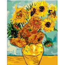 모모픽스페인팅 DIY 유화 그리기 40 x 50 cm, 고흐의 해바라기