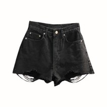 보나라온 여성용 찢청 빈티지 데님 반바지