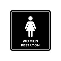 피노마켓 아크릴 안내 표지판 정사각형 검정색, 013 WOMEN(RESTROOM, 1개