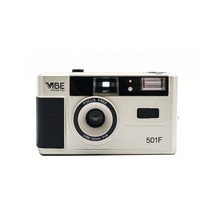[501f] 독일 입문용 초보 필름 바이브 카메라 라비배드 VIBE 501F 레트로 수동 소형 MARK (색상다양), 샴페인실버+2 배터리+코닥 맥스400(36매)