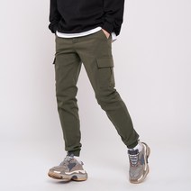 팀스핏 남성용 빅사이즈 10수 면 스판 카고 치노 밴딩 기모 조거팬츠