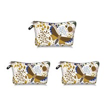 해피해피 식물 일러스트 패턴 화장품 파우치 3p 세트