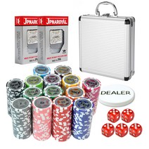 후니갬블 스타 클레이칩 100p + 알루미늄 실버케이스 + JPNAROYAL카드 2p + 구성품 세트, 혼합색상