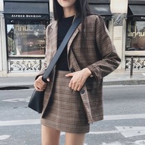 루나걸 폴링 체크 투피스 세트