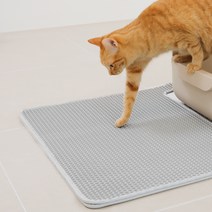 소심한호랑이 고양이 와플 사막화 방지 모래 매트, 그레이