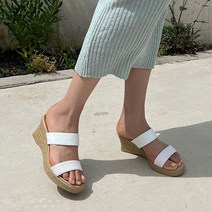 벨레페 여성용 플리프 웨지 샌들 뮬힐 7cm