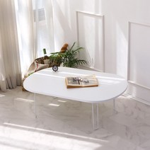 LPM 무광 샤르망 타원형 테이블 900 x 600 mm, 스노우화이트