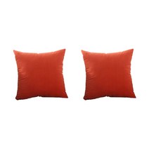 파스텔 무지 깔끔 디자인 색감이 예쁜 소파쿠션 솜포함 2p 세트, 오렌지레드