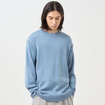지플리시 남성용 솔리드 램스 울 크루넥 니트