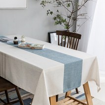 방수 린넨 헤링본 식탁보, 2인용(135 x 100cm), 혼합색상