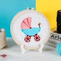 쏘앤영 핸드메이드 스킬자수 DIY 키트, 유모차, 1개