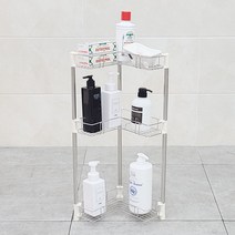 키다리 화장실 세탁실 스텐레스 욕실선반 하트형 3단, 혼합색상, 1개