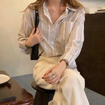 포플러앤씨 여성용 헤르맨 스트라이프 셔츠