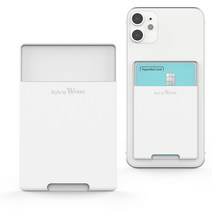 더블유케이스 실리콘 휴대폰 카드 수납 케이스, 크림화이트, 2개