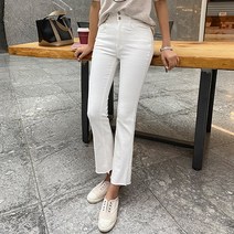 피핀 여성용 투버튼 와이드밴딩 부츠컷 팬츠 79371