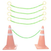 동광세이프티 8mm 형광색 칼라콘 체인 걸이대 5p + 고리 2p, 1세트