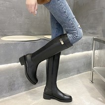 벨레페 여성용 슬릭 버클 장식 롱부츠 4cm