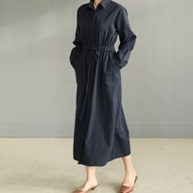 비나인 페임 허리밴딩 셔츠 원피스