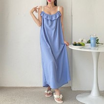 마이시즌 여성용 레이스끈 프릴 원피스