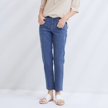 클라비스 여성용 베이직 슬림 밴딩 데님팬츠