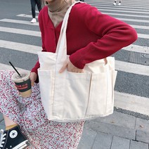 엘엘마켓 데일리 심플 빅사이즈 캔버스 천 에코백