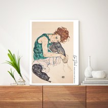 오홀리브 액자테이블 소 60 x 40 x 27 cm 기본다리, 에곤쉴레 A