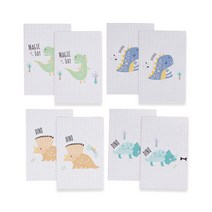 Kariiou&Mikirei 라인 노트 공룡친구들 A5 BL-3244 4종 x 2p 세트, 혼합색상, 1세트