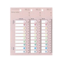 오트라 스티키 노트 분류 체크 점착메모지, 하프스퀘어 - 서클파스텔, 3개