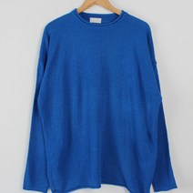 플레이즈 남성용 루즈핏 린넨혼방 부클 긴팔 니트티셔츠