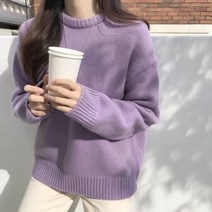 아이엠몽 여성용 베이직 루즈핏 니트 티셔츠 루엘리