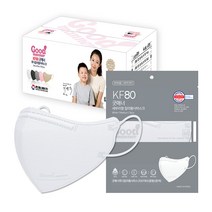 굿매너 여름용 새부리형 컬러 마스크 중형 KF80, WHITE