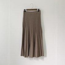 어반프랑 여성용 비드 니트 플리츠 플레어 주름 롱스커트