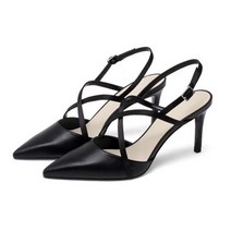 더플로우 얇은 가죽 스트랩 파티 샌들 하이힐 7.8cm