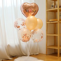 로즈골드 하트 컨페티 혼합 풍선꽂이 세트, 혼합색상