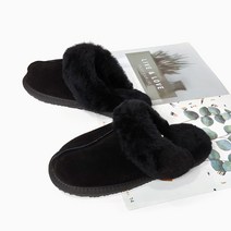 리버티 여성용 가죽 털슬리퍼