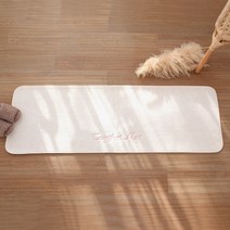컴포리빙 극세사 영문 자수 주방 발매트, 아이보리