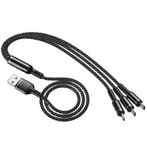 위드웍스 3in1 USB 3.5A 고속 멀티 충전케이블, 블랙, 1.2m
