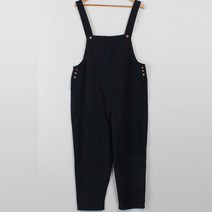 빼빼 여성용 스핀 스퀘어넥 스티치포인트 린넨 멜빵바지