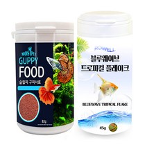 모스트펫 슬립피 구피 사료 82g + 로웰 블루웨이브 트로피컬 플레이크 45g, 1세트