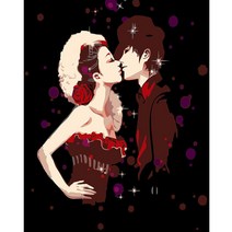 순잠 깜찍 모던 수채화 유채화 개릭터 그림그리기 DIY 세트 50 x 65 x 2.5 cm, 27 쉘 위 댄스