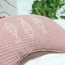 스토리이불 피쉬 피그먼트 메밀 반달 베개, 핑크